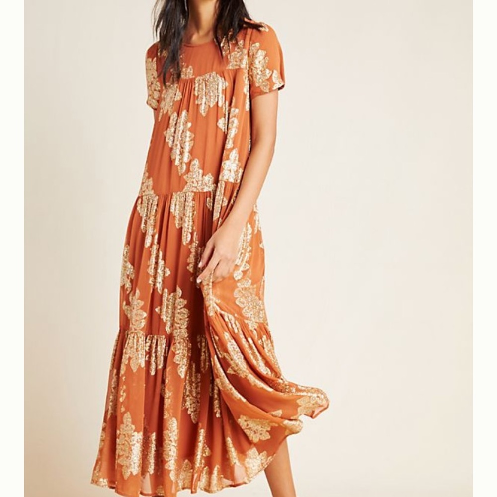 Anthropologie Jocasta Tiered Maxi Dress XS NWT
